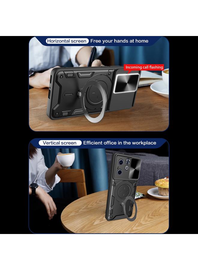 زبون جراب لهاتف Infinix Hot 40i / Smart 8 CD Texture Sliding Camshield حامل مغناطيسي للهاتف - Image 4