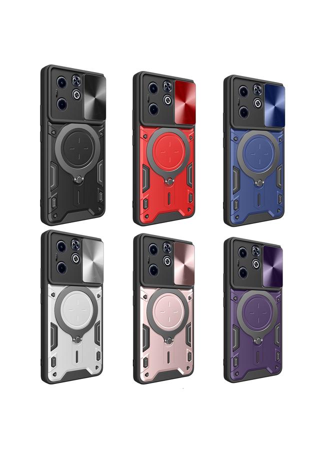 زبون جراب لهاتف Infinix Hot 40i / Smart 8 CD Texture Sliding Camshield حامل مغناطيسي للهاتف - Image 2