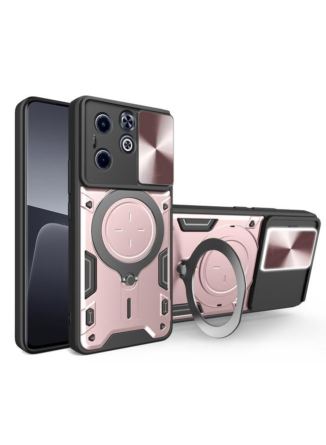 زبون جراب لهاتف Infinix Hot 40i / Smart 8 CD Texture Sliding Camshield حامل مغناطيسي للهاتف - Image 1