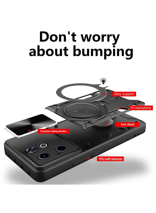 زبون جراب لهاتف Infinix Hot 40i / Smart 8 CD Texture Sliding Camshield حامل مغناطيسي للهاتف - Image 3
