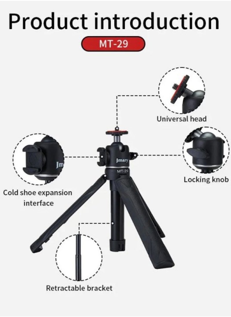 Jmary - The Jmary MT-29 Portable Mini Tripod is a lightweight and compact tripod that is perfect for a variety of photography and videography applications. - Image 1