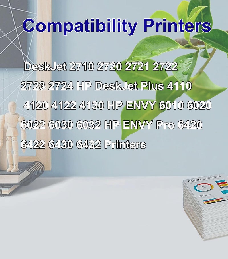 حبر HP 305 معاد تصنيعه متوافق مع خراطيش الحبر HP 305 و305XL عالية الإنتاجية، مناسب لطابعات HP DeskJet 2300 و2700 و4100 وسلسلة HP Envy 6000 و6400 (أسود واحد، لون واحد) - Image 2