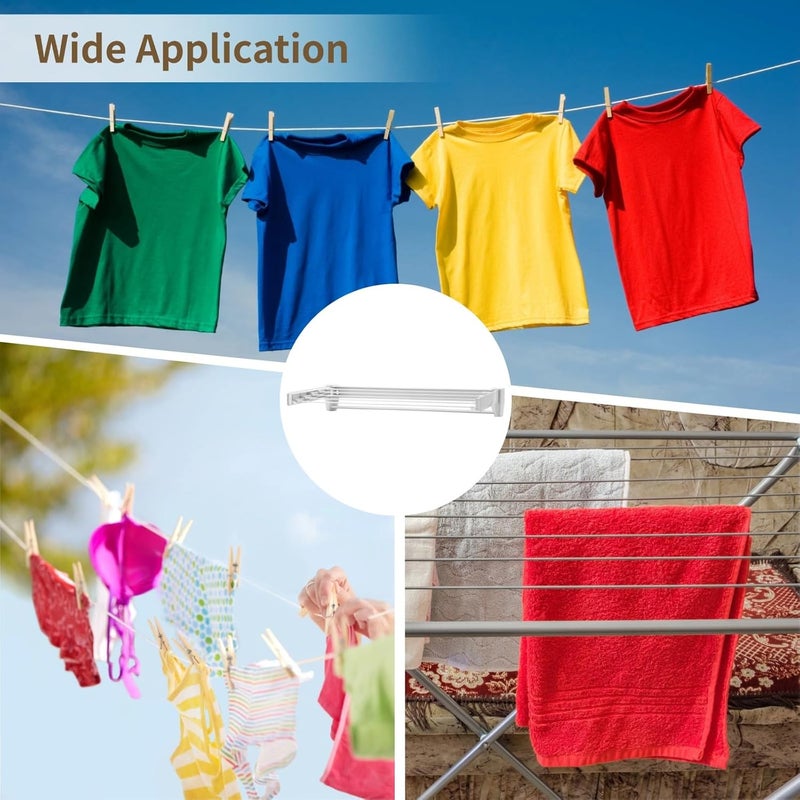 NIMBLOOM Collapsible Wall Laundry Drying Rack, Wall Mounted Plastic Clothes Dry Rack with 5 Sliding Rods 1 Fixed Towel Bar, Space-Saving Foldable Laundry Hanger for Indoor Balcony Small Spaces - Image 5