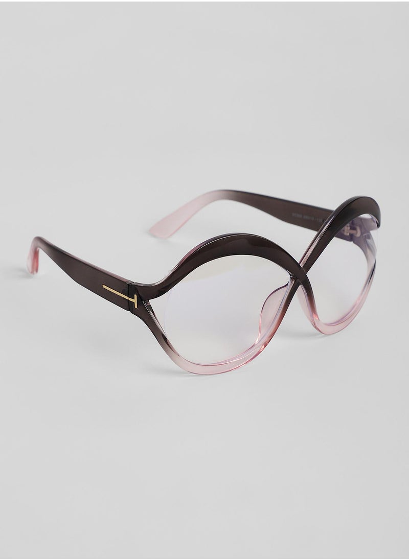 Haute Sauce Haute Sauce Women's The Ombre Twist Oversized Sunglasses For Casual Wear | One-Size | Midnight Black Polycarbonate Frame | Transparent Polarized Lens | Full Rim | Eyewear For Woman & Girls  - Image 5