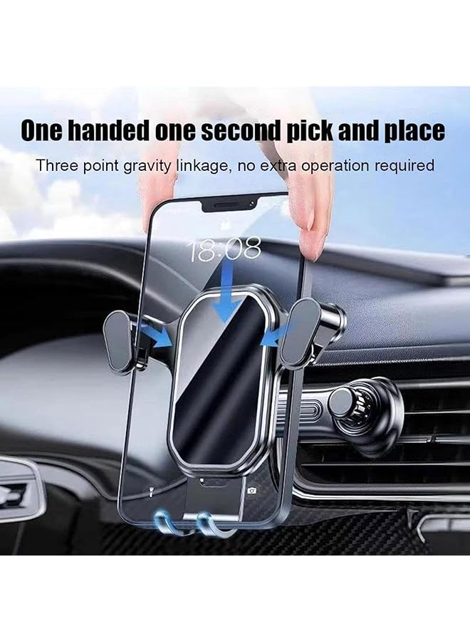 KASTWAVE Car Cd Slot Phone Mount, 360° Rotation Hands Free Phone Holder, One Hand Operation Design With Long Metal Hook Clip, Retractable Car Vent Mobile Phone Holder For All Smartphones, Black - Image 2