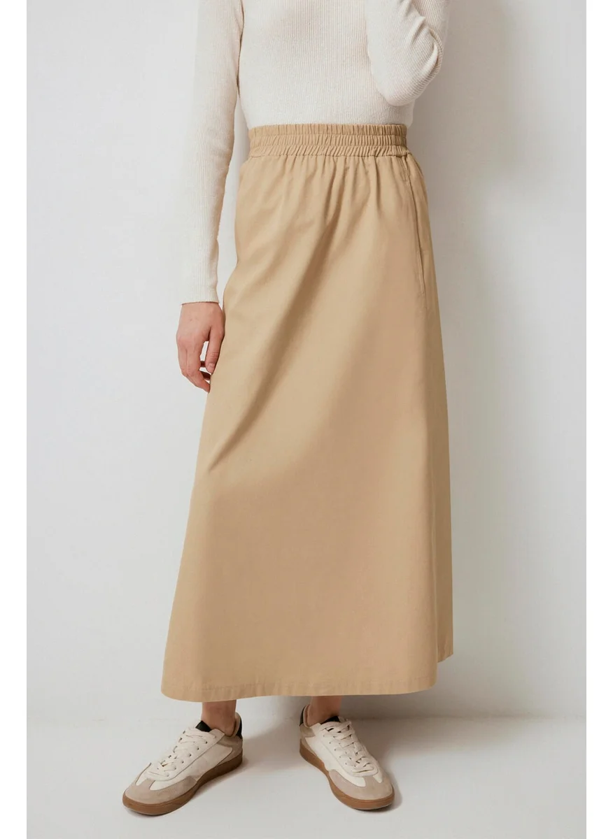 تاتشي Elastic Waist Gabardine Skirt