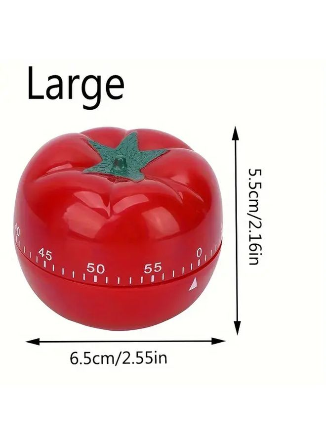 Wind Up Kitchen Timer Red Cute Tomato Shape For Cooking And Study Time Management - Image 2