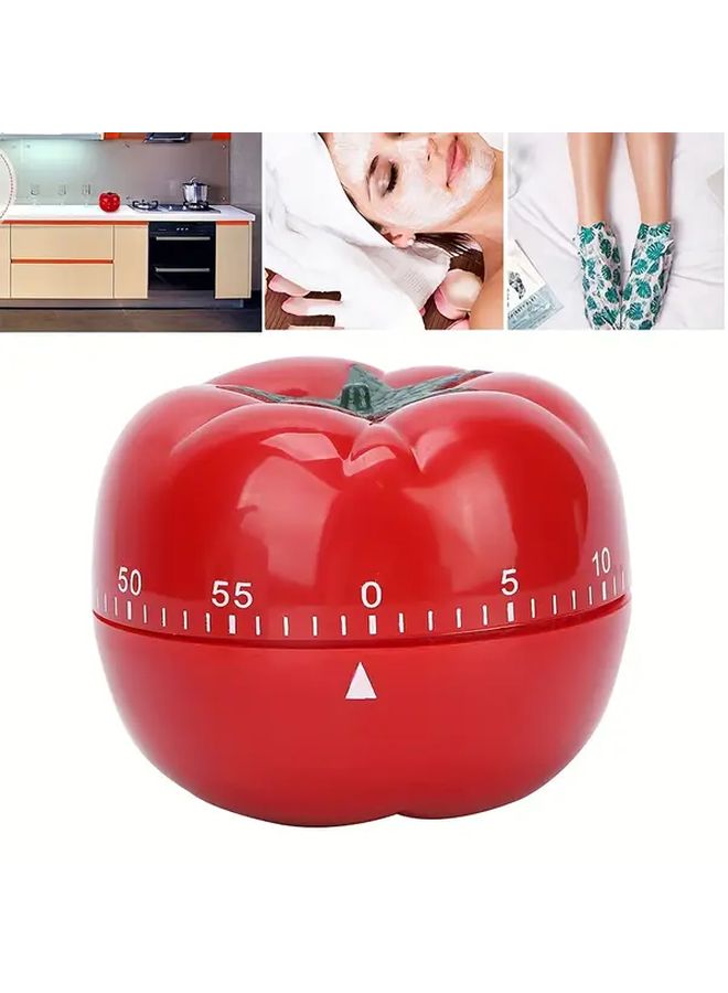 Wind Up Kitchen Timer Red Cute Tomato Shape For Cooking And Study Time Management - Image 4
