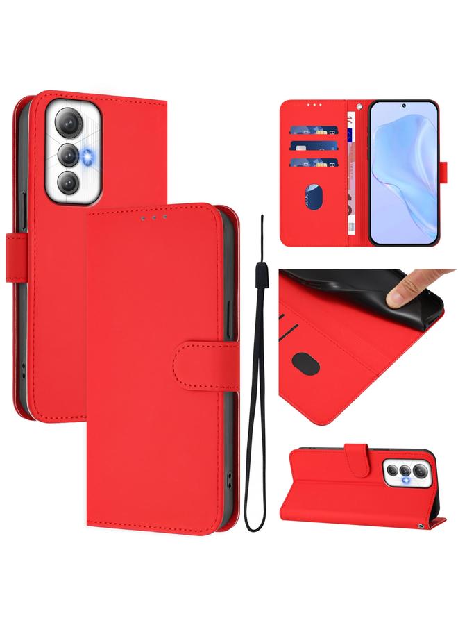 S-TOP Case For Cubot Max 5 Skin Feel Solid Color Leather Phone Case with Lanyard - Image 1