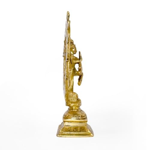 Pick End Now Idol Lord Shiva Shankar Dancing Natraj/Nataraja Statue Brass Handcrafted Decorative Sculpture | Product Dimensions - 17 x 6 x 21Cm, 1Kg - Image 5