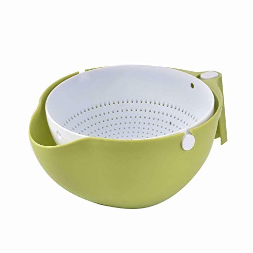 SONIQE New Double Drain Basket Bowl Washing Kitchen Strainer Noodle Vegetable Fruit Storage(Multi Color) - Image 1
