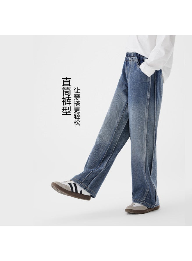 Zuoxi Girls' Jeans Spring/fall Loose Straight Leg Pants 2025 New Style Anti-fade Long Pants For Big Kids - Image 4