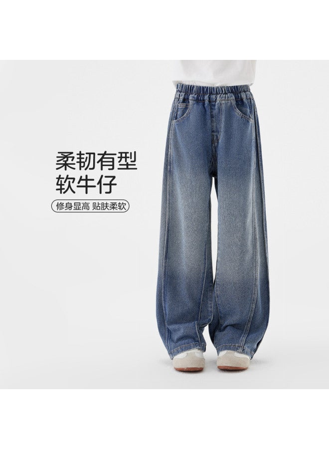 Zuoxi Girls' Jeans Spring/fall Loose Straight Leg Pants 2025 New Style Anti-fade Long Pants For Big Kids - Image 2
