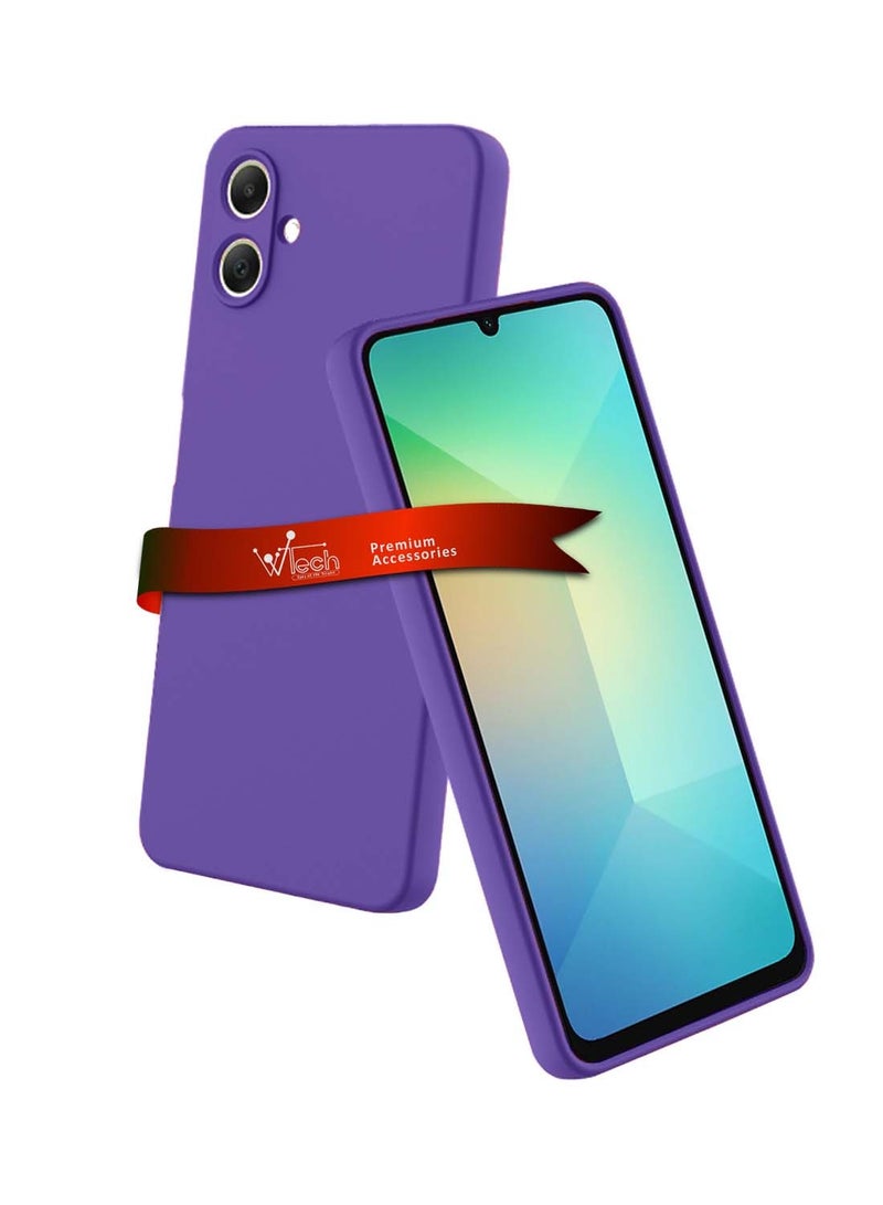 دبليو تيك غطاء حماية من السيليكون السائل الفاخر لهاتف سامسونج جالاكسي A06 4G 2024 - أرجواني باذنجاني - Image 1