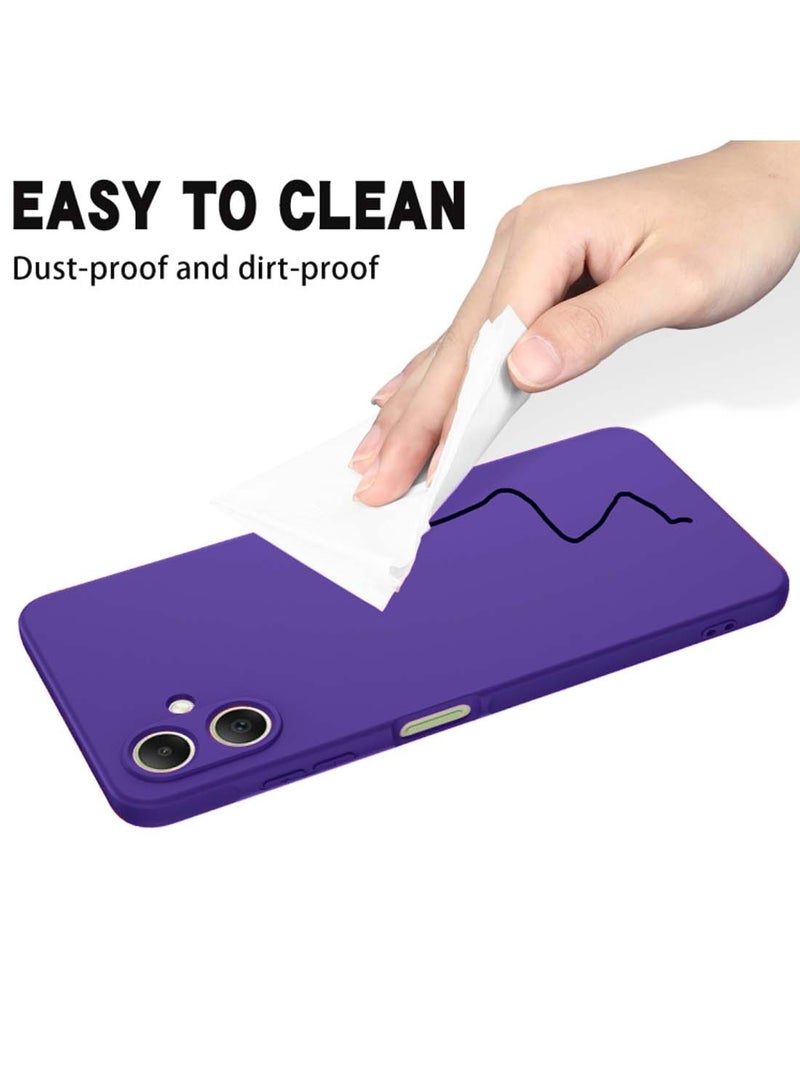 دبليو تيك غطاء حماية من السيليكون السائل الفاخر لهاتف سامسونج جالاكسي A06 4G 2024 - أرجواني باذنجاني - Image 5