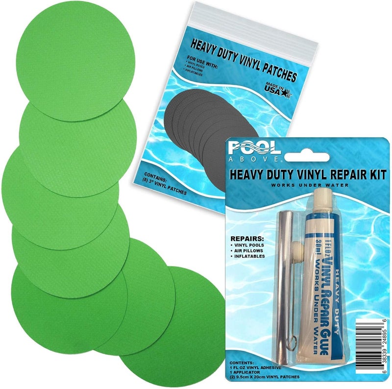 Pool Above Heavy Duty Vinyl Repair Patch Kit for Above-Ground Pool Liner Repair; Glue and Patch Inflatables; Boat; Raft; Kayak; Air Beds; Inflatable Mattress Repair - Image 2
