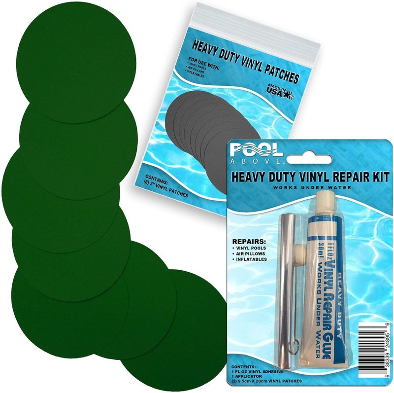 Pool Above Heavy Duty Vinyl Repair Patch Kit for Above-Ground Pool Liner Repair; Glue and Patch Inflatables; Boat; Raft; Kayak; Air Beds; Inflatable Mattress Repair - Image 1