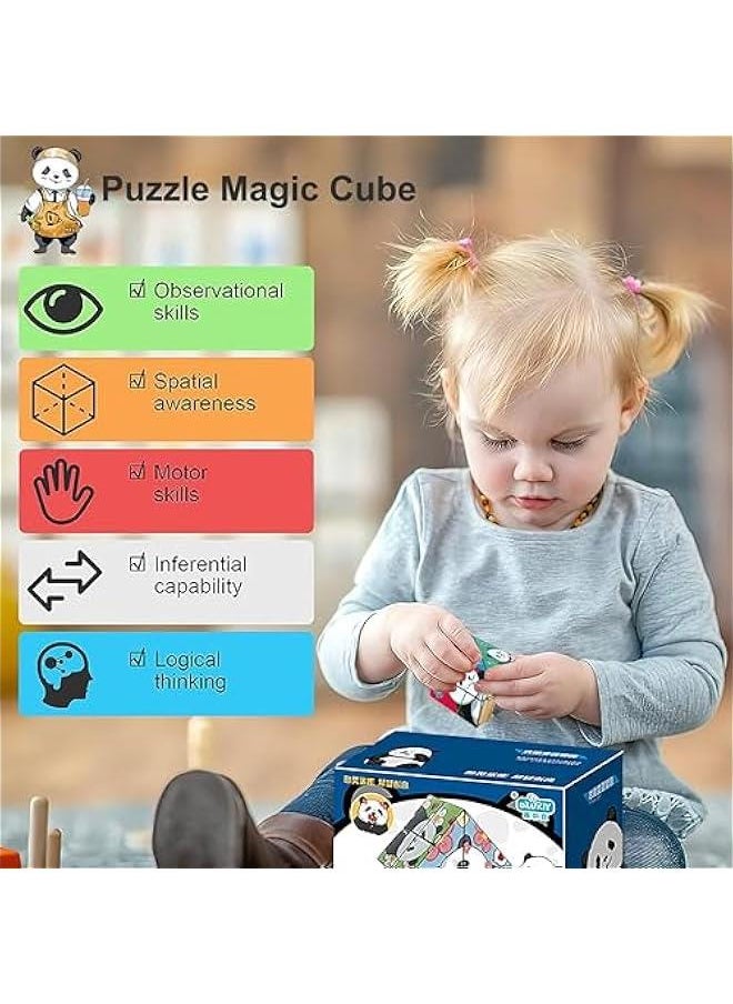 HOOKOR 3 Pack Cute Panda Magic Cube Set,3D Infinity Star Cube Magnet Fidget Toy , Puzzle Cubes for Kids and Adults  - Image 2