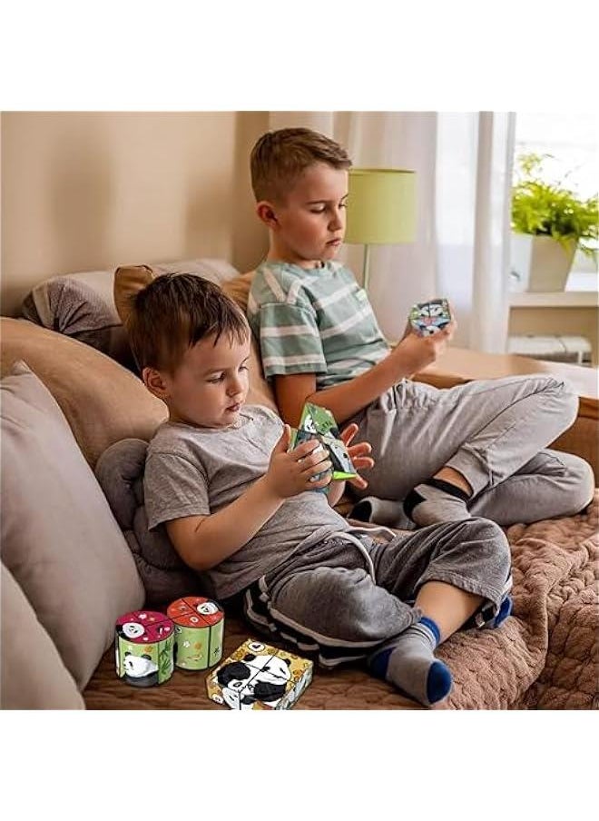HOOKOR 3 Pack Cute Panda Magic Cube Set,3D Infinity Star Cube Magnet Fidget Toy , Puzzle Cubes for Kids and Adults  - Image 4