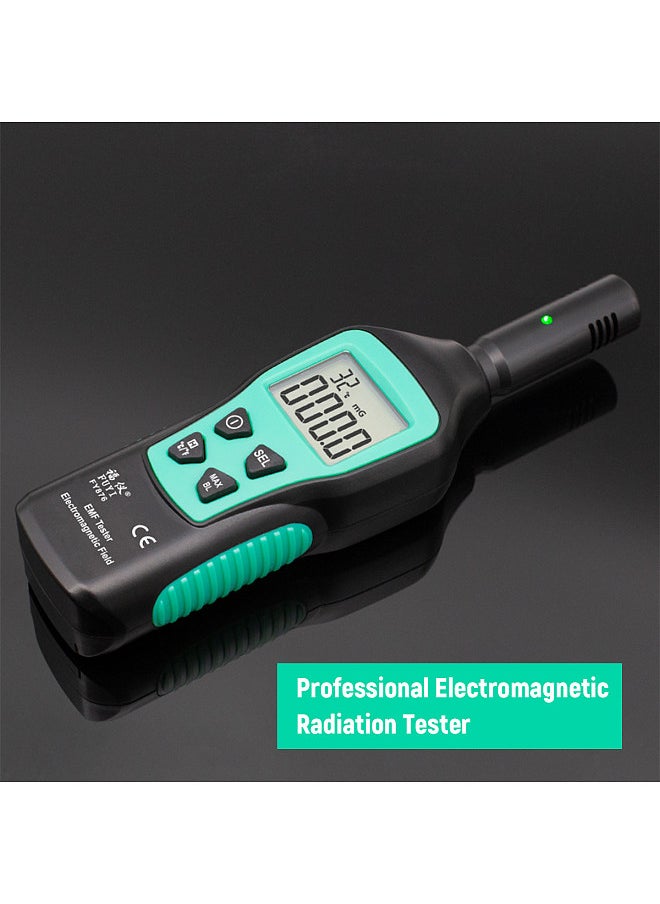 EMF Meter Electromagnetic Radiation Detector Household Handheld High Precision Electromagnetic Wave Radiation Tester Radiation Monitor FY876 Black