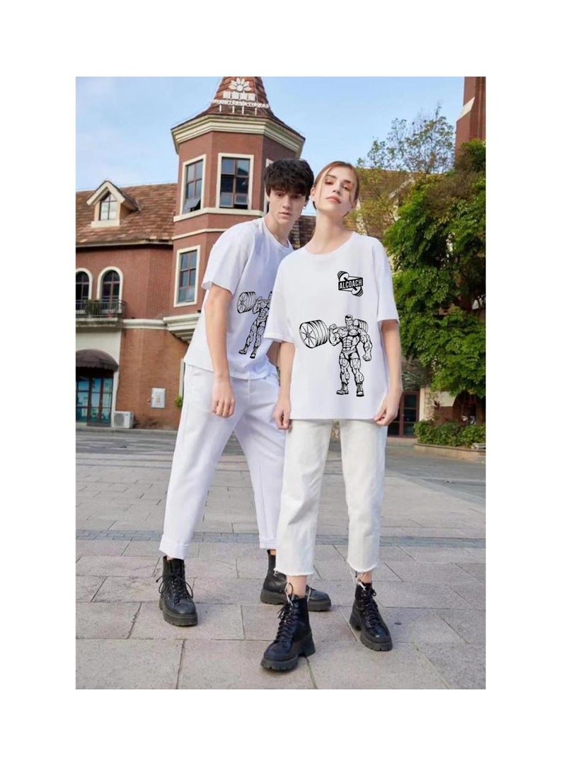 ALCOACH Men's Oversize T-shirt - ALCOACH - NEVER GIVE UP  Printed for exercise, gym and bodybuilding  - Image 5
