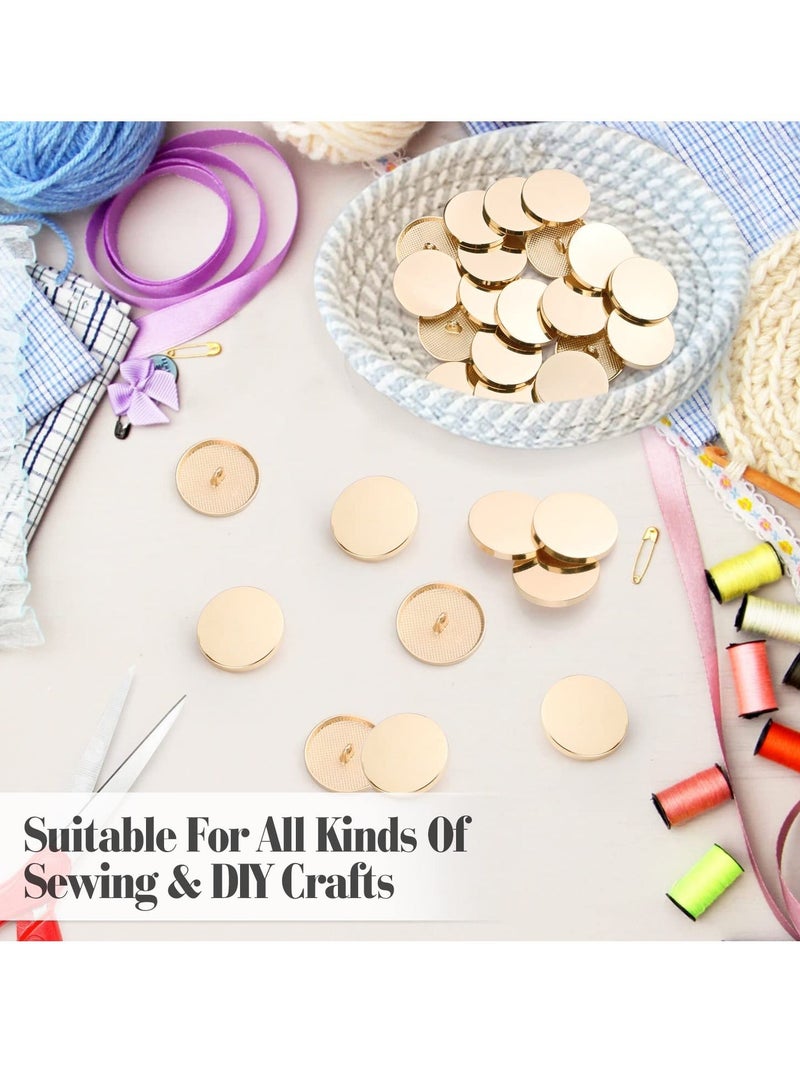 Generic 30PCS Metal Flat Button Alloy Shank Golden ButtonsMetal Round Shaped Sewing Jacket Shirt Trousers Buttons for Sewing DIY Crafts and Jewelry Making 25MM - Image 5