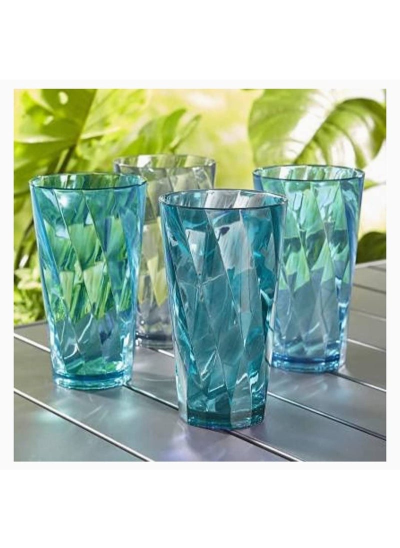 Everbuy - Everbuy® Fiber Glass Set 300ml Plastic Glass Set, Drinking Glass, Plastic Water Glasses, Juice Glasses, Unbreakable Glass Set (Set of 12) - Image 1