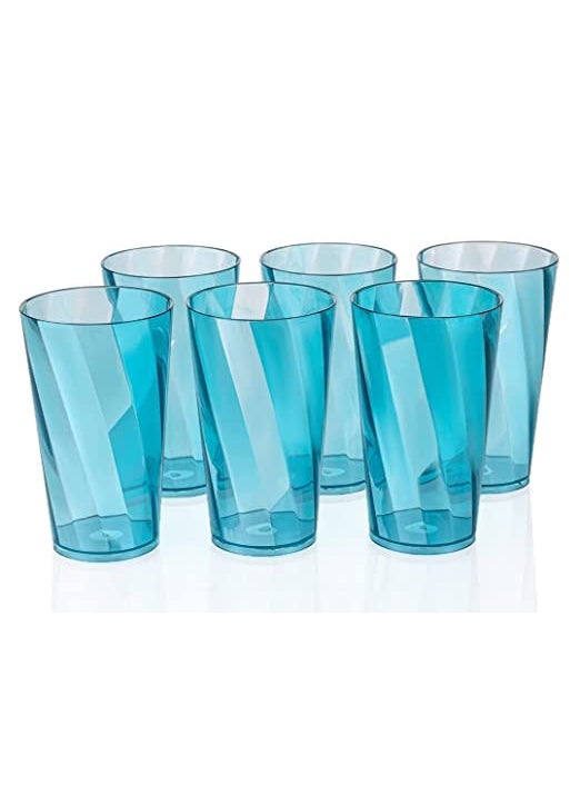 Everbuy - Everbuy® Fiber Glass Set 300ml Plastic Glass Set, Drinking Glass, Plastic Water Glasses, Juice Glasses, Unbreakable Glass Set (Set of 12) - Image 1
