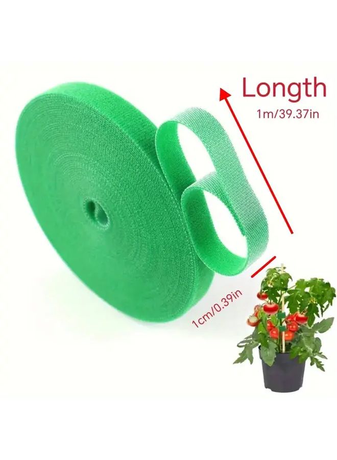 2 Rolls Adjustable Self Adhesive Nylon Green Plant Ties for Climbing Plants Flowers Reusable Rope Alternative Indoor Outdoor Use Green - Image 3