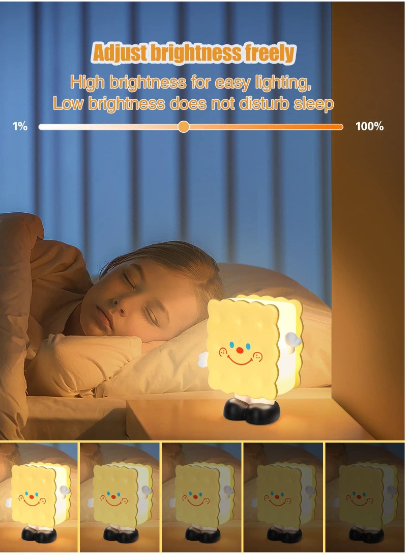 SYOSI - Night Light for Kids, Cartoon Biscuit Lamp, Cookies Cute Lamp with Movable Arms, USB Rechargeable Baby Night Light for Desk Decor, Bedroom Bedside, Children Baby Toddler, Gift for Kids - Image 1