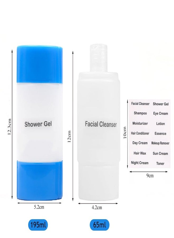 INOVERA (LABEL) 1 Piece Refillable Travel Bottles for Toiletries - 3 in 1 Plastic Shampoo, Cream, Conditioner, Lotion Storage Container - Travelling Accessories (Blue) - Image 1