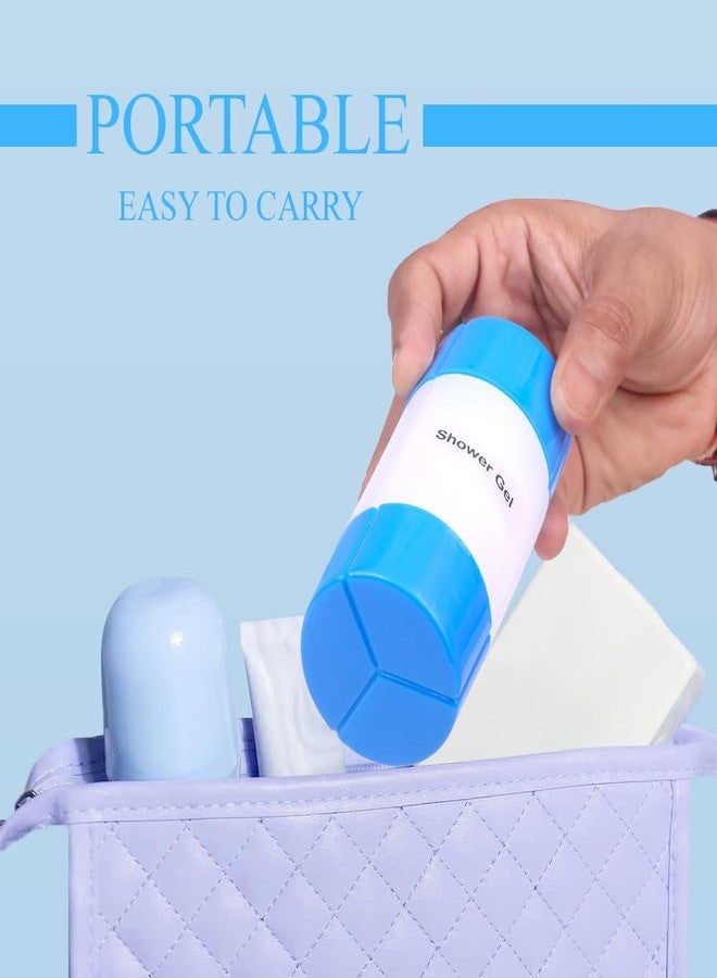 INOVERA (LABEL) 1 Piece Refillable Travel Bottles for Toiletries - 3 in 1 Plastic Shampoo, Cream, Conditioner, Lotion Storage Container - Travelling Accessories (Blue) - Image 4
