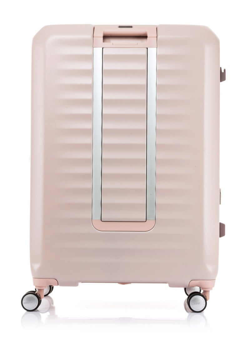 AMERICAN TOURISTER Frontec Suitcase, Check-In Size 79 cm / 29 inch, 4 Spinner Wheels, Hard Top, Polycarbonate, Strawberry|Expandable|Book Opening|2-in-1 Optimov™ + STEPause™ Shock Absorbing Wheels|TSA 008 Lock|DuoSaf™ Security Zipper - 3 Years International Warranty - Image 4