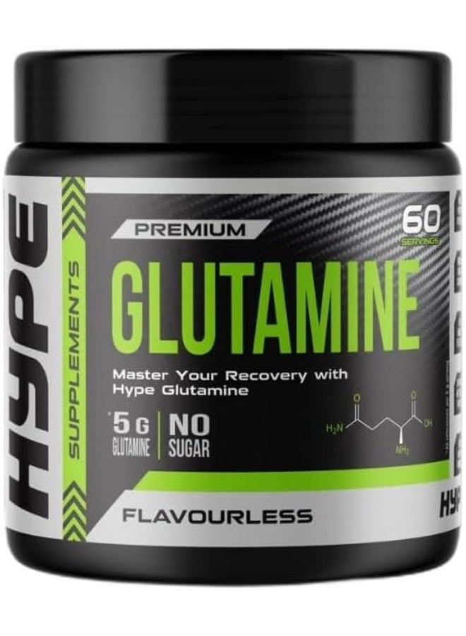 Hype Glutamine Flavourless 300g – Pure L-Glutamine Powder for Muscle Recovery, Endurance & Immune Support - Image 1