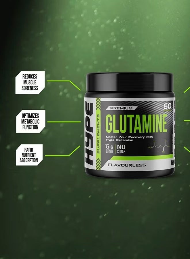 Hype Glutamine Flavourless 300g – Pure L-Glutamine Powder for Muscle Recovery, Endurance & Immune Support - Image 3