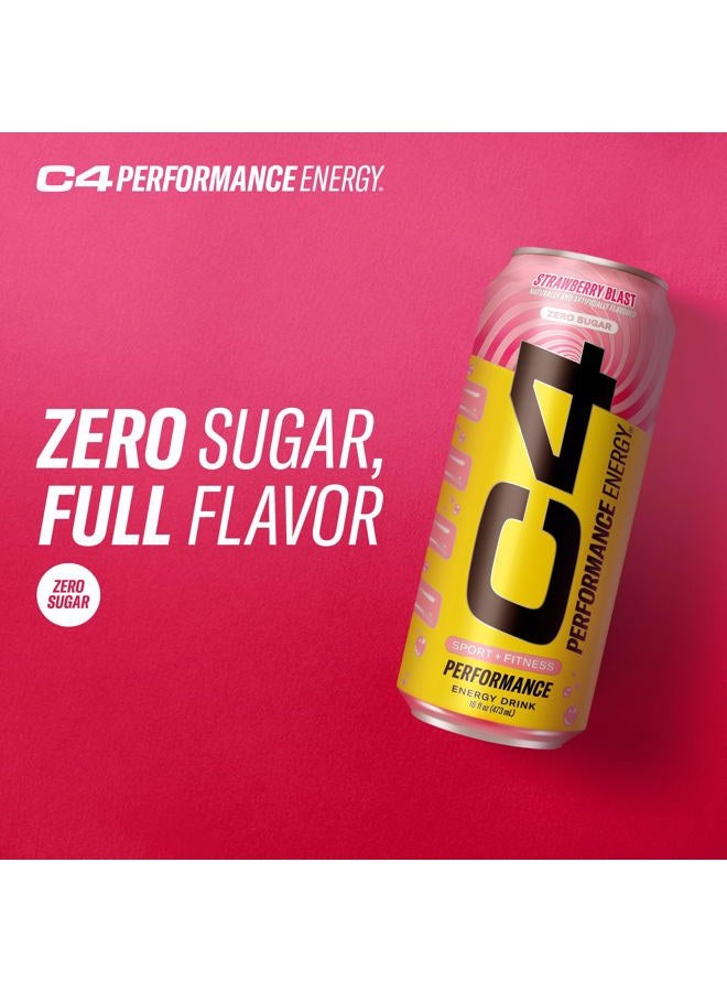 C4 Cellucor C4 Energy Drink, STARBURST Strawberry, Carbonated Sugar Free Pre Workout Performance Drink with no Artificial Colors or Dyes, Pack of 12 - Image 5