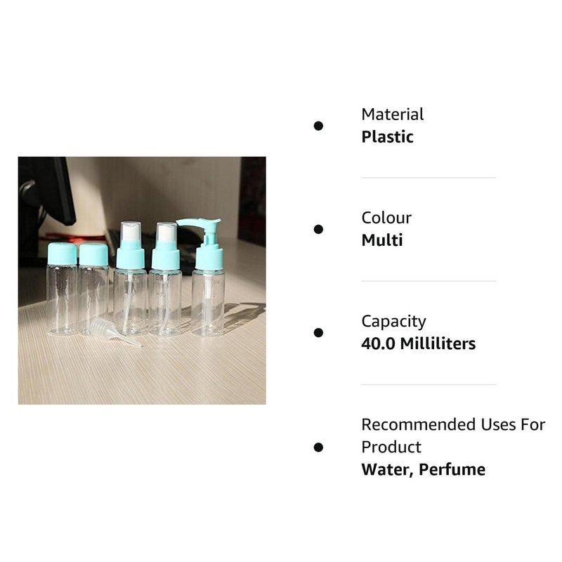 Atipriya Plastic Portable Travel Cosmetics Bottles Plastic Pressing Spray Bottle for Cosmetic Makeup Toiletries Liquid Containers Bottles 6 PcsSet Assorted Colour - Image 5