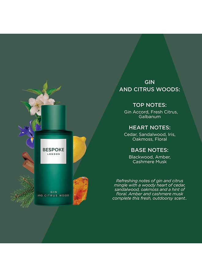 BESPOKE LONDON - BESPOKE London Men's Fragrance Gin & Citrus Wood Eau De Parfum | 100ml | Fresh, Zesty & Woody Scent | Long-Lasting, Refined Fragrance For Men | Perfect for Daily Wear & Special Occasions - Image 1
