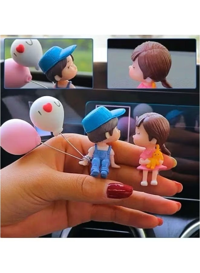 Ailily 2pcs Cute Couple Shape Home Office Decorations with Balloon, Car and Office Accessories, Room Decoration - Image 4