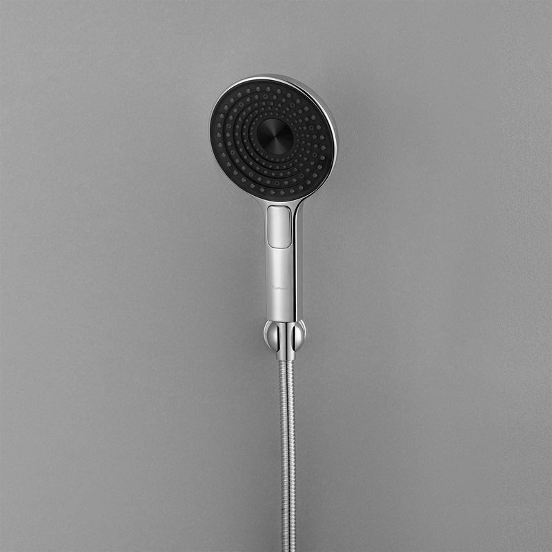 Homeworks Moral Round ABS Plastic 2 Functional Flow Hand Shower Head for Bathroom Chrome Finish Pack of 1 - Image 3