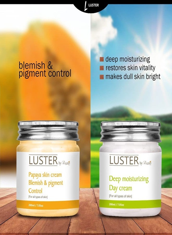 Luster Papaya Cream & Deep Moisturizing Day Cream | Restore Skin Vitality | Paraben Free - 200 ml (Pack of 2) - Image 3