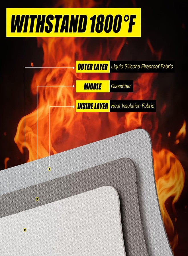 FIREWESS Fireproof Safe Document Bags, Fireproof Money Bag with Zipper and Reflective Strip, Waterproof Zipper Bag for Valuables, Fire & Water Resistant Safe Box for Cash,Passport,Keys - Image 4