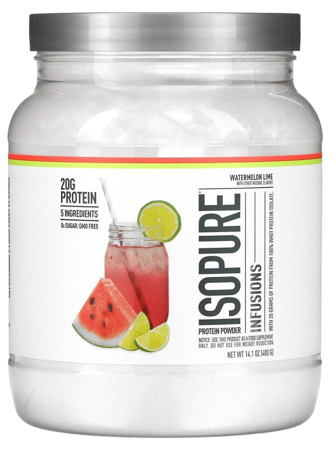 Isopure مسحوق بروتين إنفيوجن بنكهة البطيخ والليمون 14.1 أونصة (400 جرام)