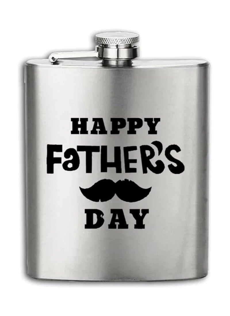 SOLDOUT BPA Free 7oz Whisky Vodka Flagon Stainless Steel Alcohol Liquor Hip Flask for Father's Day (Happy Father's Day)  - Image 1