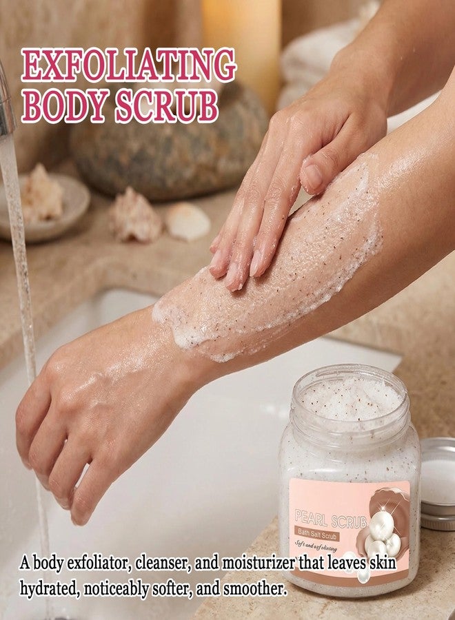 XMXueMei Pearl Body Exfoliator, Deep Cleaning Exfoliating Body Scrub, Moisturizing Nourishing Salt Rose Body Scrub, 350 g - Image 2