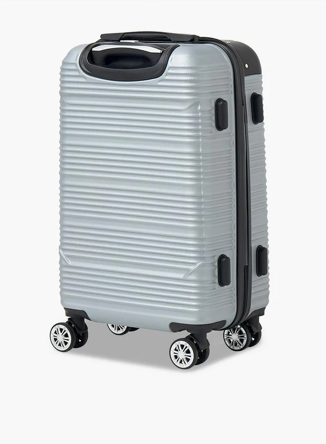Wave SILVER Textured Hardcase Luggage Trolley With Retractable Handle - 20 Inches Cabin Bag  | Best Price UAE