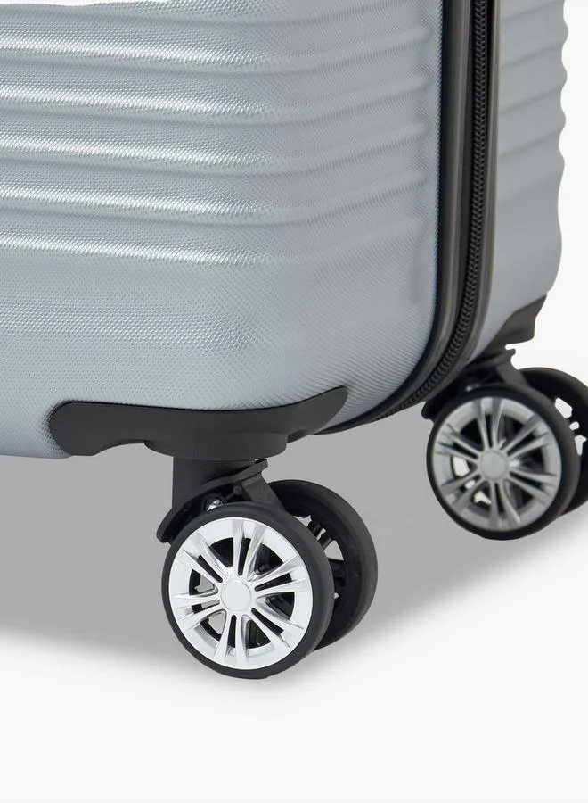 Wave SILVER Textured Hardcase Luggage Trolley With Retractable Handle - 20 Inches Cabin Bag  | Best Price UAE