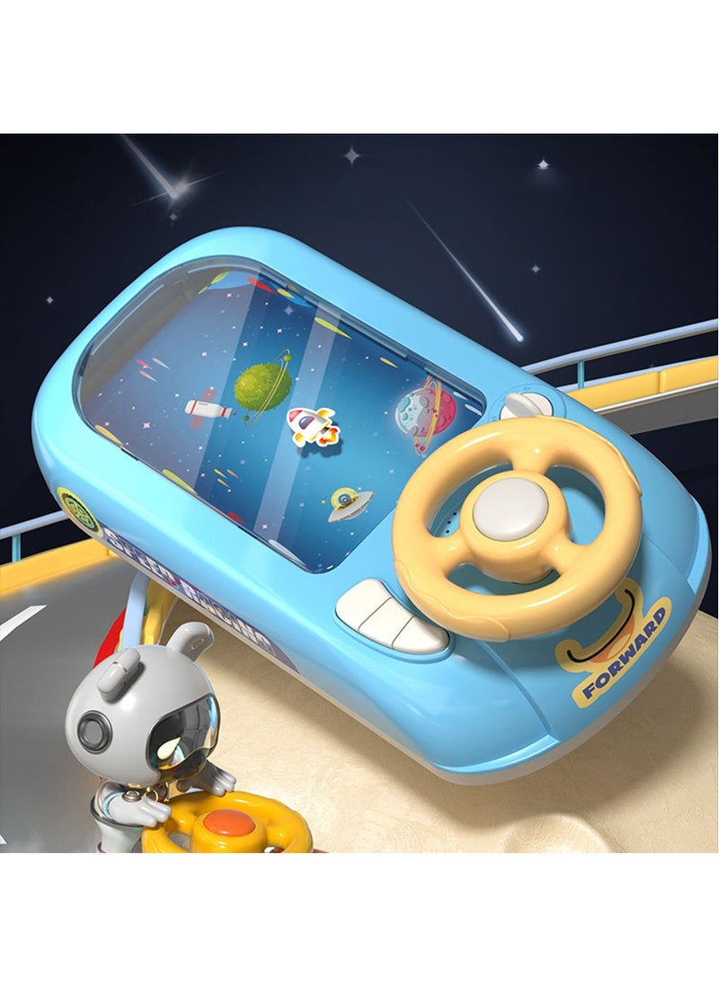 Generic - Steering Wheel Game Toys for Kids Simulated Driving Racing Car Game with Musical Interactive Educational Learning Racing Desktop Game Sensory Toy for Young Children (Spaceship) - Image 1