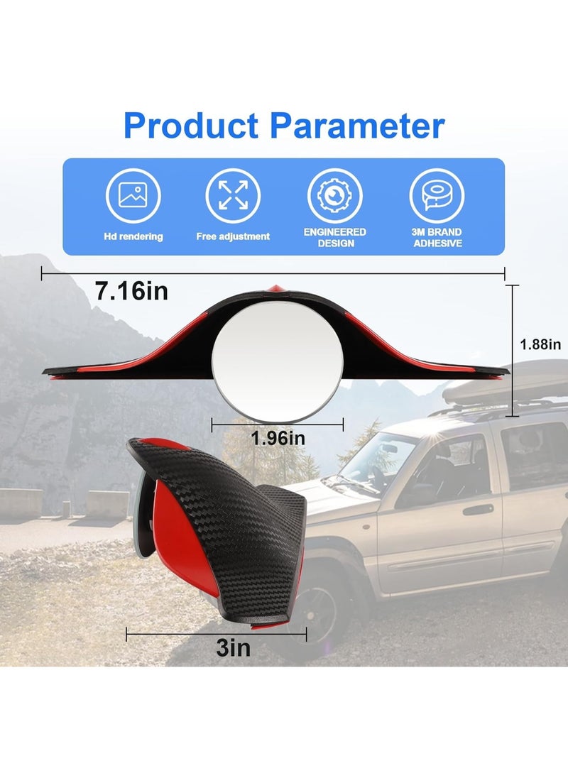 RATSAW - 2-Piece Blind Spot Mirror Set Car Blind Spot Mirror with Side Mirror Rain Guard, Carbon Fiber 2-in-1 Rear View Rain Mirror Covers, 360 Drgree Adjustable Convex Mirror - Image 1