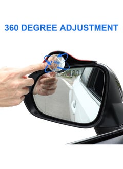 RATSAW 2-Piece Blind Spot Mirror Set Car Blind Spot Mirror with Side Mirror Rain Guard, Carbon Fiber 2-in-1 Rear View Rain Mirror Covers, 360 Drgree Adjustable Convex Mirror  - Image 4